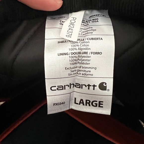 Carhartt Duck Insulated Dog Chore Coat Large - Picture 4 of 5